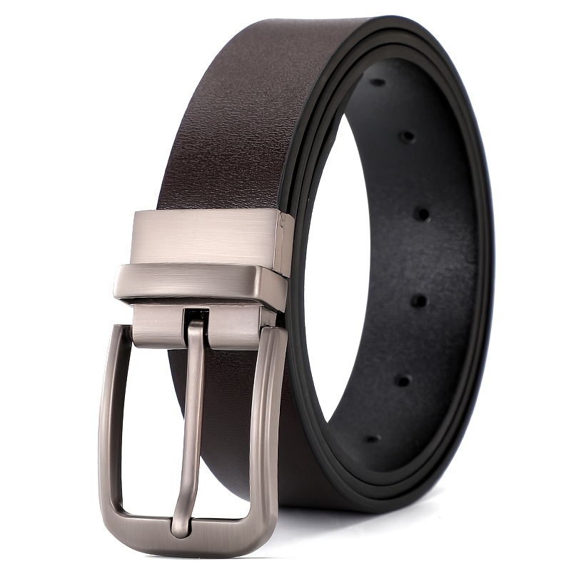 Men's Reversible Buckle Belt for Business Use